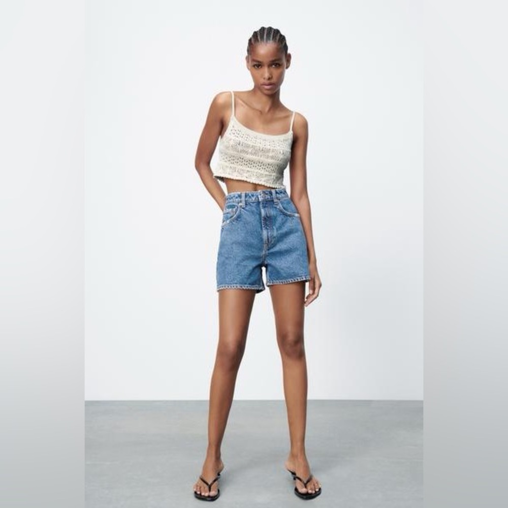 Zara High Waisted Denim Shorts